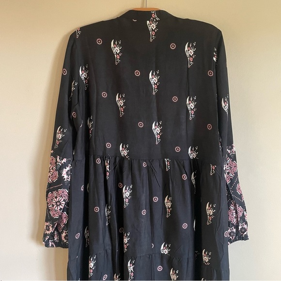 Ananda’s Collection Button Down Maxi Dress Long Sleeve India 100% Rayon - Picture 12 of 14